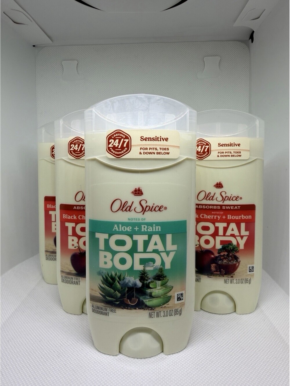 Old Spice Total Body Aluminum-Free Deodorant Stick 3.0 oz Lot of 4, 2 Scents